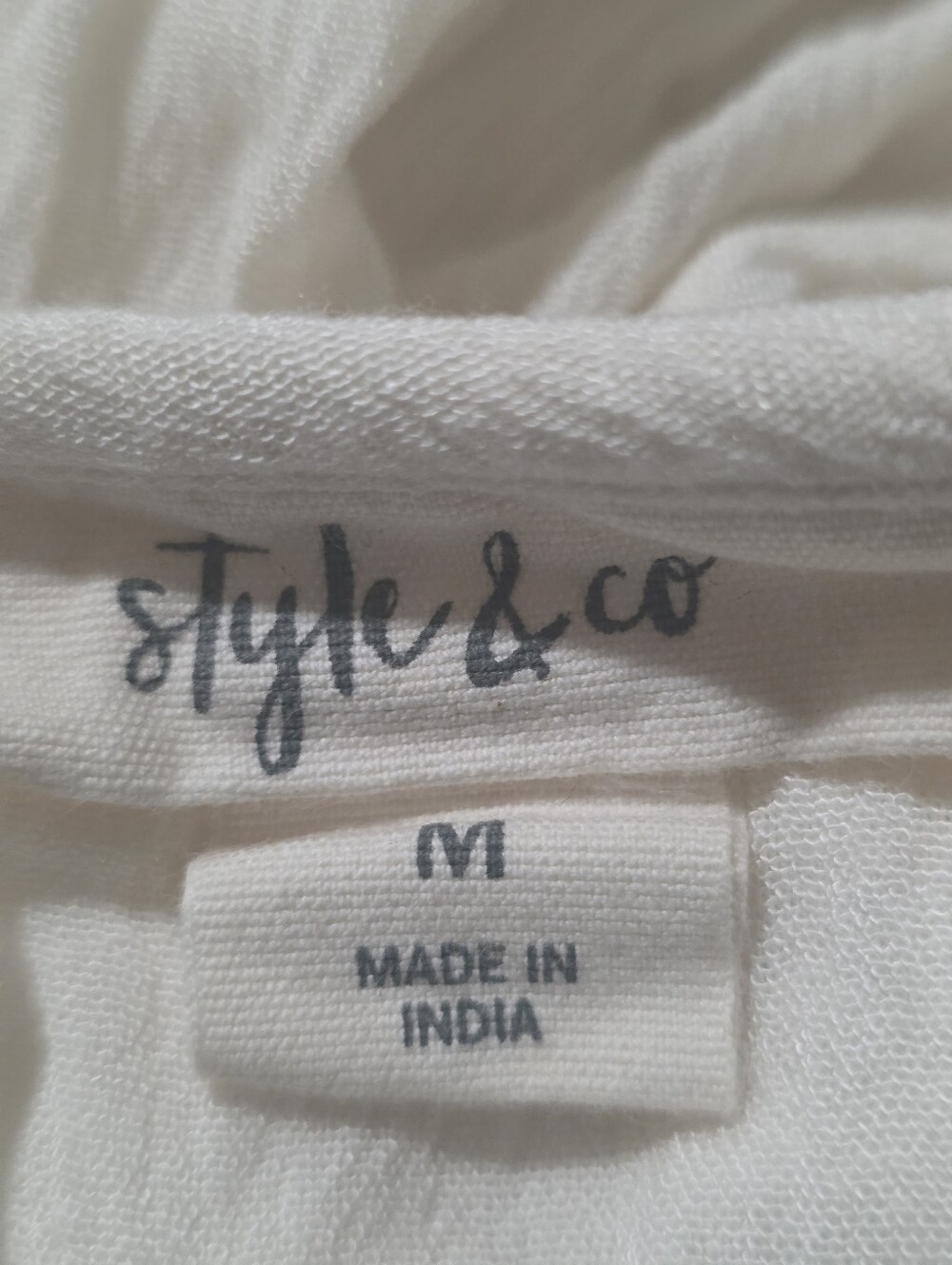 Style & Co. Cream Embroidered Peasant Blouse Size US/M - Picture 2 of 16